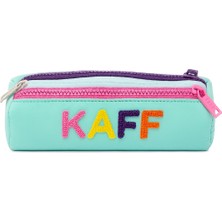 Ozmus Avm 01109 Mint Yeşil Üç Gözlü Renkli Fermuar Su Geçirmez Bondit Kumaş Peluş Baskıl Kalem Kutusu Kalemlik