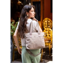 Sanmorris Kadın Çok Gözlü Plaj Büyük Boy - Seyahat Günlük Su Geçirmez Ayarlanabilir Askı El ve Omuz Çantası