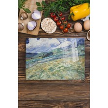 Kalın Temperli Cam Kesme Tahtası, 21X30CM, Sanat Serisi Doğrama Tahtası