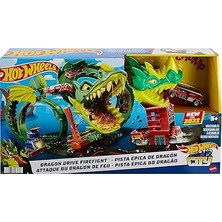 Hot Wheels Seti + Hot Wheels Ejderha ile Mücadele Pisti, 5 Yaş ve Üzeri, HDP03 + 3 Ürün