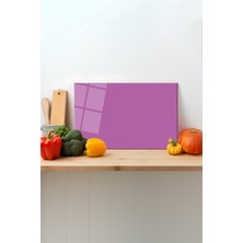 Orkide Rengi Cam Kesme Tahtası, Silikon Ayaklı, Sunum ve Doğrama Tablası