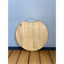 Bambu Antibakteriyel Yuvarlak Kesme ve Sunum Tahtası 25X25X1,5CM