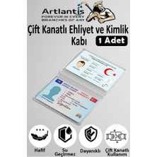Artlantis Çift Kanatlı Ehliyet ve Kimlik Kabı 1 Adet Şeffaf Ince Kredi Kartı Kabı Ehliyet Kimlik Kılıfı Koruyucu Kılıf Şeffaf