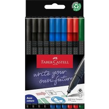 Faber-Castell Seti + Faber-Castell Grip Finepen Ince Keçe Uçlu Kalem Seti, 10’... + 3 Ürün