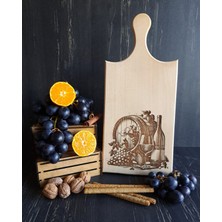 Fıçı Desenli Ahşap Şarap Sunum Tahtası, Şık ve Doğal Tasarım