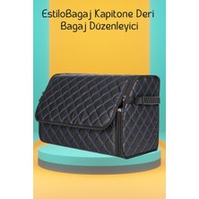 Trobus Estilobagaj Kapitone Deri Oto Bagaj Düzenleyici Siyah Mavi