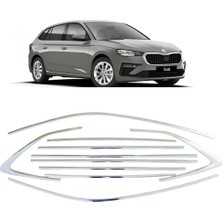 Skoda Scala Cam Çerçevesi Kenar Çıtası Krom Tamtur 2019+ 12 Parça