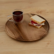 Ahşap Yuvarlak Kesme ve Sunum Tahtası, Şık ve Dayanıklı Tasarım