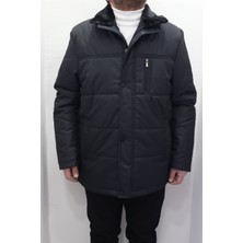 Marco Muratti Fistan Store Erkek Yakası Kürklü Normal Kalıp Fermuar ve Çıtçıt Kapamalı Battal Kışlık Mont