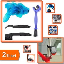 Hereveoyuncak Bisiklet Zincir Temizleme Fırçası Seti 4 Parça + Solar Şarj Edilebilir LED Kuyruk Lambası - 2li Set