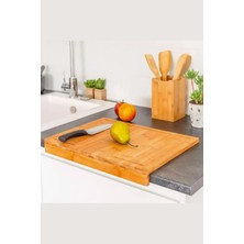 Bambu Kesme Tahtası, Kaymaz, Tezgah Üstü, Kenarlı, 35X24 cm