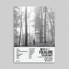 Orendart Taylor Swift - Folklore Albüm Spotify Çerçeveli - Çerçevesiz Poster Tablo