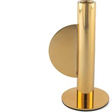 Feyza Design Şık Gold Mumluk 11X19CM, Zarif ve Parlak Dekoratif Aksesuar