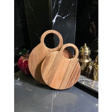 El Yapımı Gürgen Doğrama ve Sunum Tahtası Seti, 2'li, Masif, 18X21 & 21X26 cm