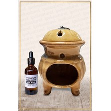 Feyza Design El Yapımı Seramik Buhurdanlık ve Gül Yağı Seti, Tandır Temalı Şıklık