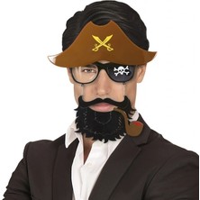 Kahve Şapkalı Pipolu Jack Sparrow Gözlüğü