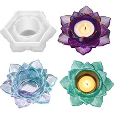 Feyza Design Şamdanlık Lotus Çiçeği Epoksi Silikon Reçine Mum Kalıbı