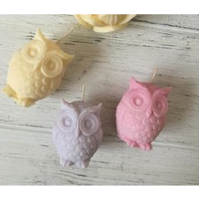 Feyza Design 3'lü Baykuş Kokulu Mum Seti, Pembe, Anneler Günü Hediye