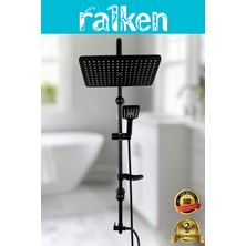 Ralken Siyah Robot Duş Seti - Yağmurlama Tepe Duş Takımı