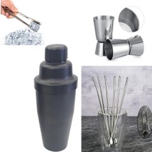 Feyza Design 10 Parça Kokteyl Seti, Bar Shaker, Çelik Pipet, Buz Maşası ve Jigger