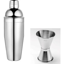 Feyza Design Shaker 350 Ml, Metal Süzgeçli, Jigger 3/4.5 Cl, Kokteyl Hazırlama Seti 2’li