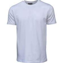 Franco Renzo Erkek T- Shirt Regular Fit Rahat Kesim Bisiklet Yaka Tişört - Beyaz