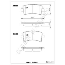 Arka Fren Balatası Insıgnıa A 08>17 Saab 9.5 10> Malıbu 2.0d 2.4 12> 16 Inç Jant 39021482-1605319-13237766-13343450