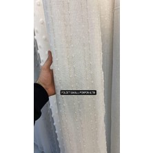 Ünverler Perde Lüks Altın/gold Işlemeli Foldet Sakallı Ponpon Tül - Sık Pile 1/3