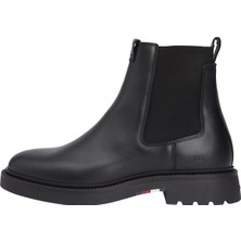 Tommy Hilfiger Siyah Erkek Bot Hılfıger Comfort Lwt Lth Chelsea