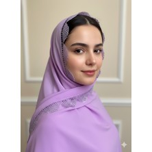 Arzum Çeyiz El Işi Iğne Oyası Mevlüt Başörtüsü 140 * 70 cm Boyutunda - Lila Kopma Enginar Model