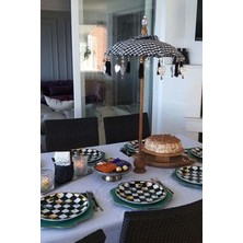 Özbience Ahşap Ayaklı Bali Şemsiyesi, Dekoratif ve Yeşil, 80 cm