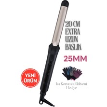 Özbience 25MM Seramik Kaplama Saç Maşası, Ayarlanabilir Isı ve Hediye Eldiven ile