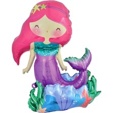 Bkmc Deniz Kızı Balon Xxl Doğum Günü Dekorasyonu, 3D Deniz Kızı Folyo Balon, Su Altı Dünyası Dekorasyonu