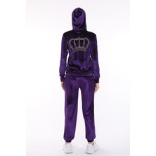 İkmal Ikmal Taçlı Taş Yumuşak Doku Kadife Paça Lastik