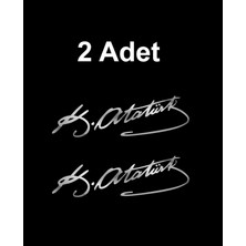 Sticker Usta Atatürk Imza Sticker - (2 Adet )Mustafa Kemal Atatürk Imza Araba Oto Motosiklet Karavan Sticker 00016-1