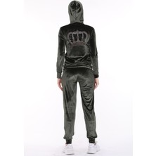 İkmal Ikmal Taçlı Taş Yumuşak Doku Kadife Paça Lastik