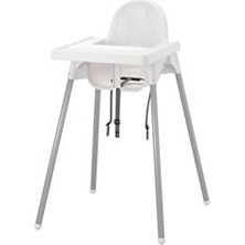 IKEA Antilop Beyaz Tepsili Kemerli Mama Sandalyesi 0 - 4 Yaş İçin Portatif Kullanım