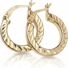 ÇGK KUYUMCULUK  1.5 cm 8 Ayar Kalemli Halka Altın Küpe CGKKP0239