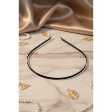 Unisex Siyah Ince Sporcu / Günlük Düz Sade Saç Bandı / Tacı