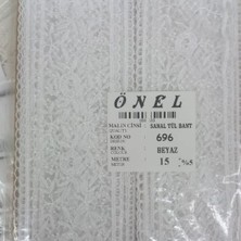 Nuvigo Dantel Polyester Sanal Tül Bant Beyaz 15 Metre En 6 Cm On-696-b