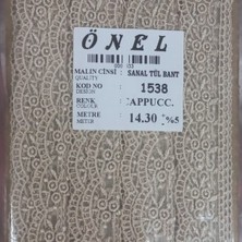 Nuvigo Dantel Polyester Sanal Tül Bant Cappucino 14,30 Metre En 6 cm ON-1538-C