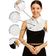 Mirach Mini Gömlek Görünümlü Düğmeli Boyunluk Yuvarlak Model Hafif Poplin Lastikli