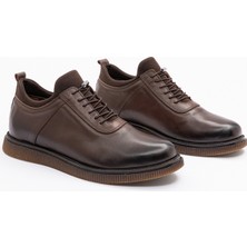 896 Erkek Kahverengi Deri Günlük Casual Ayakkabı