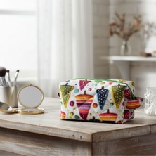 Uretti - Petek 7523 4707 Kış Temalı Ağaç Desenli Makyaj Çantası / Organizer - 20 cm x 15 cm