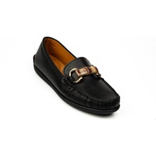 Moda Arena 36 Siyah Deri Kadın Babet