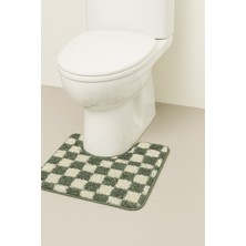 Eurobano 60X50 cm Yıkanabilir Kaymaz Taban Banyo Klozet Önü Tekli Paspas Chess