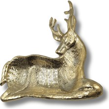 Kalender Döküm Pirinç Döküm Geyik Temalı Tabak Ev Dekorasyonu