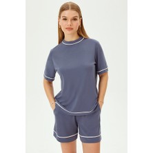 Allyco Şerit Detaylı Regular Örme Tişört