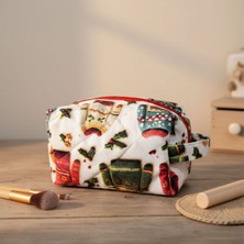 Uretti - Petek 7523 3182 Kış Temalı Kazak Desenli Makyaj Çantası / Organizer - 20 cm x 15 cm