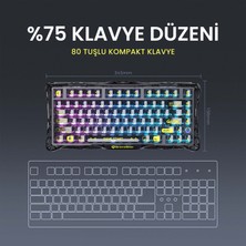 Gravastar Mercury K1 Lite Rgb Kablosuz Mekanik Gaming Klavye, Türkçe Q, Transparan Siyah
